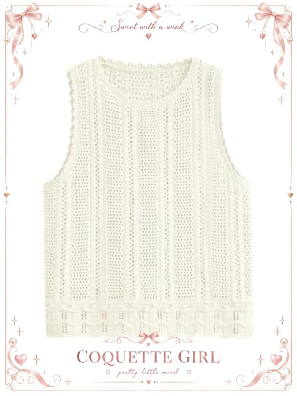 Crochet Sweater Tank Top Womens Sleeveless Loose Fit Beach Coverup